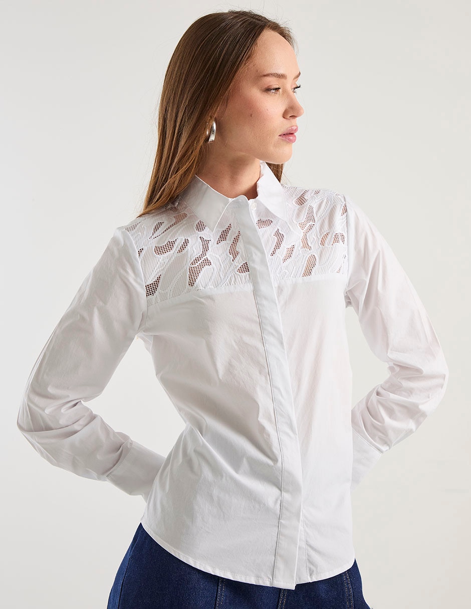 Blusa camisera manga larga para mujer Blusa camisera manga larga para mujer