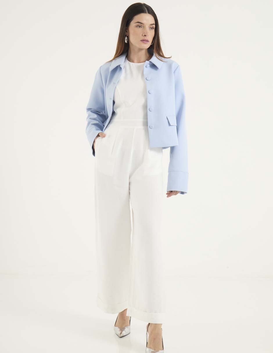 Jumpsuit de algodón casual liso para mujer 3