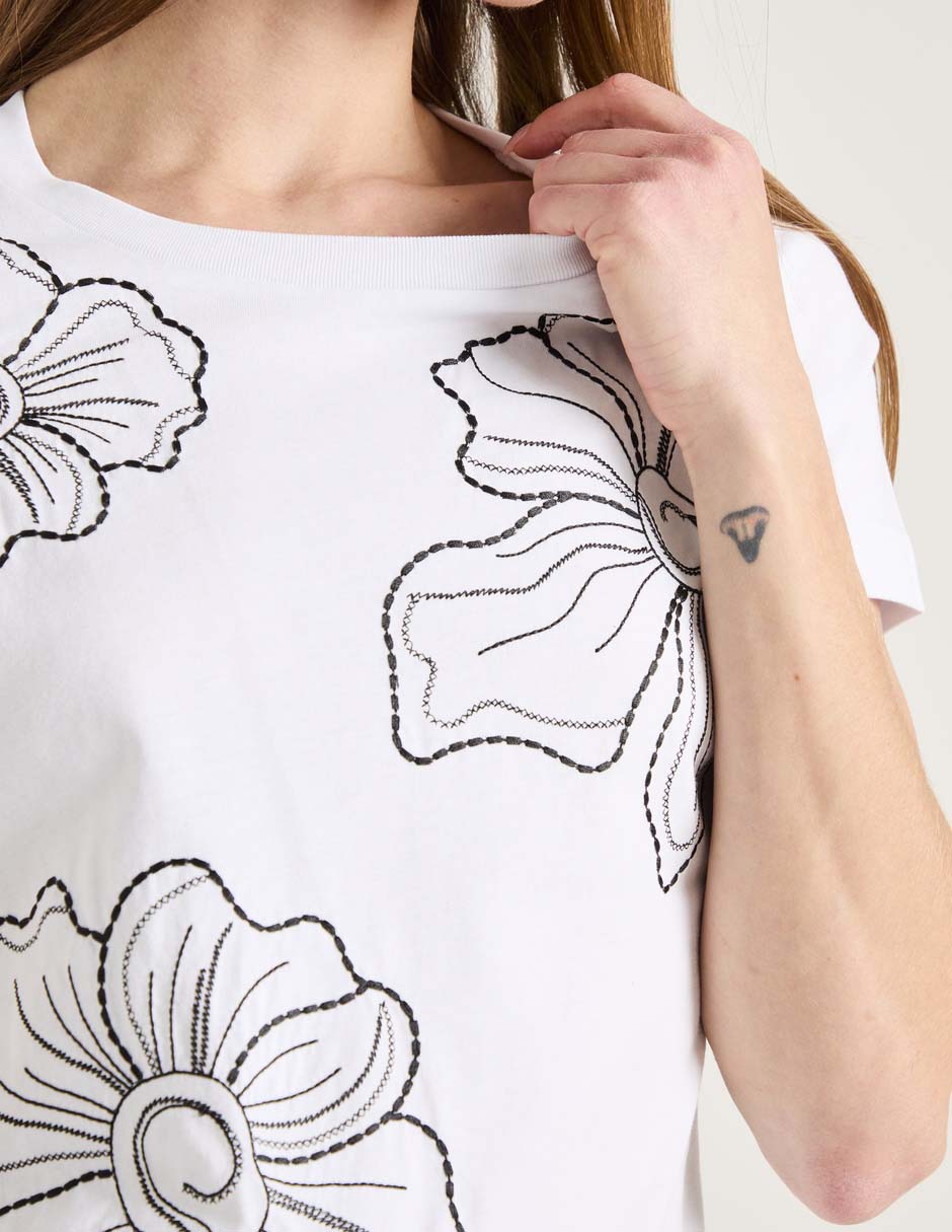 Playera manga corta cuello redondo para mujer 4