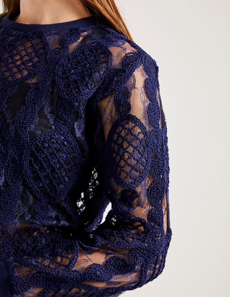 Suéter cuello redondo para mujer 4