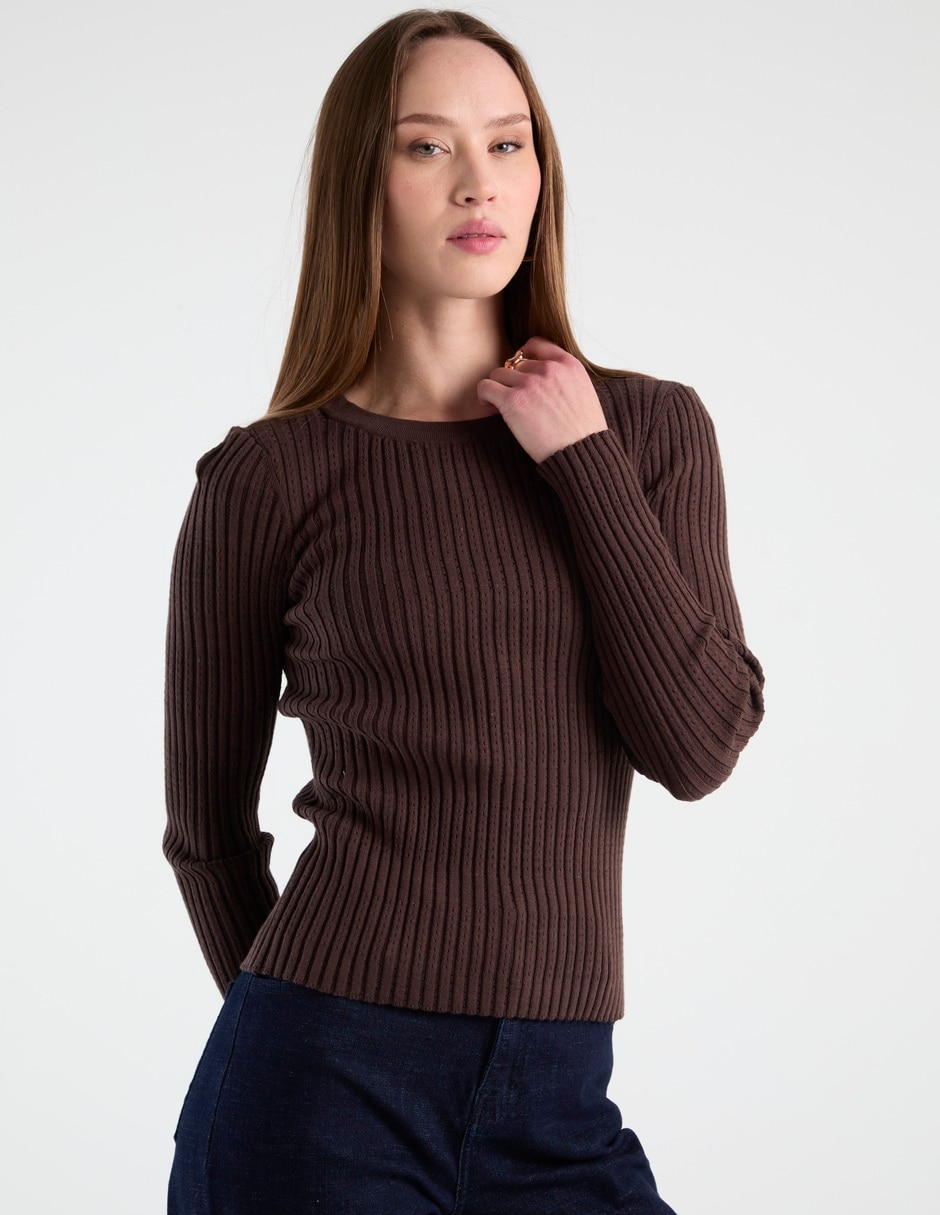 Suéter cuello redondo para mujer