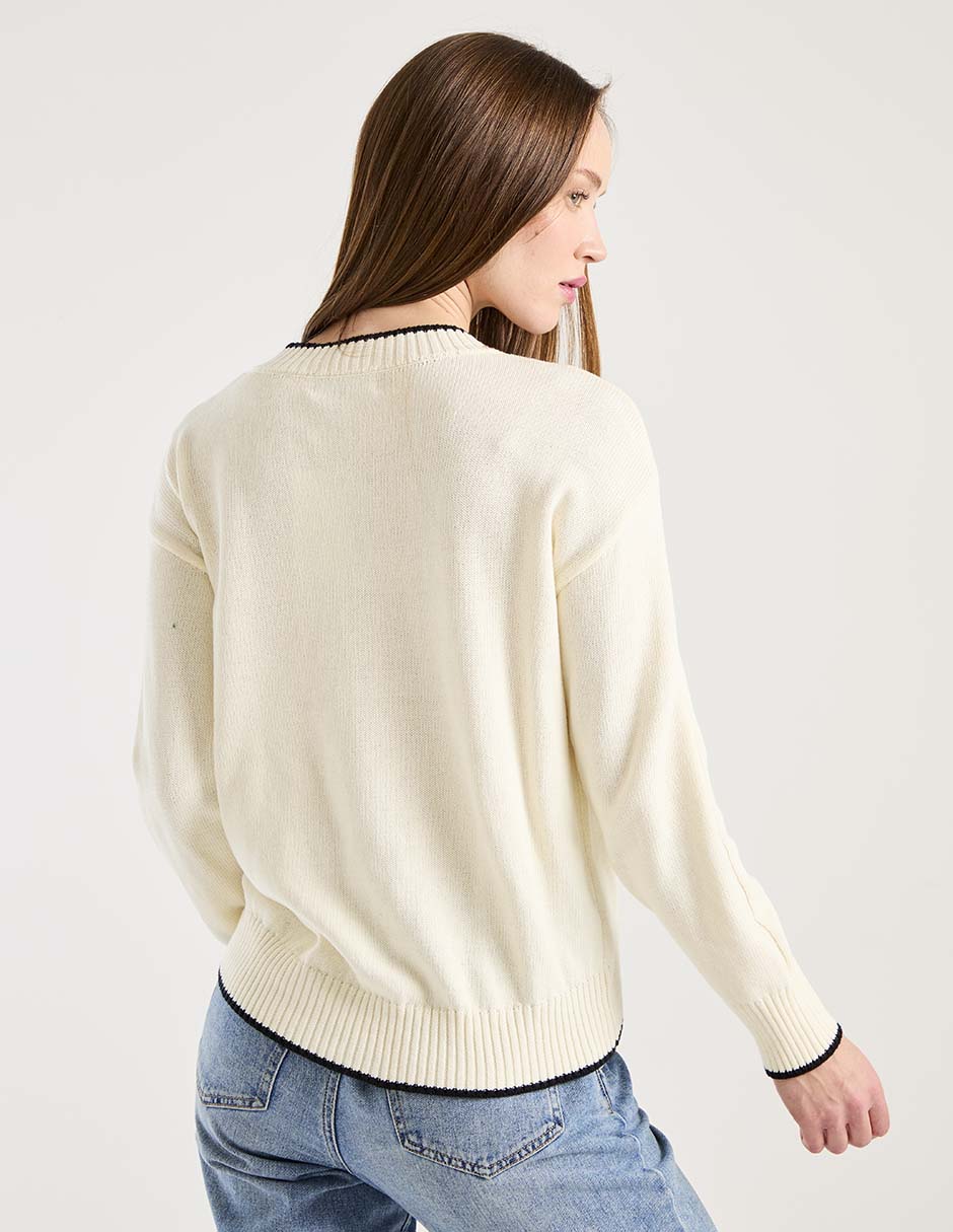 Suéter cuello V para mujer 2
