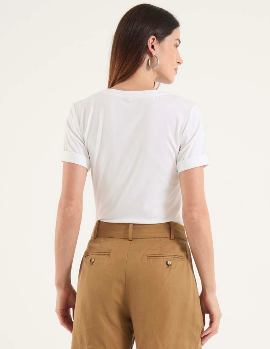 Playera manga corta  cuello redondo para mujer 2