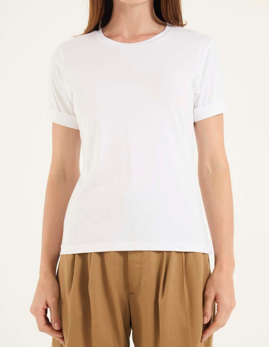 Playera manga corta  cuello redondo para mujer 5