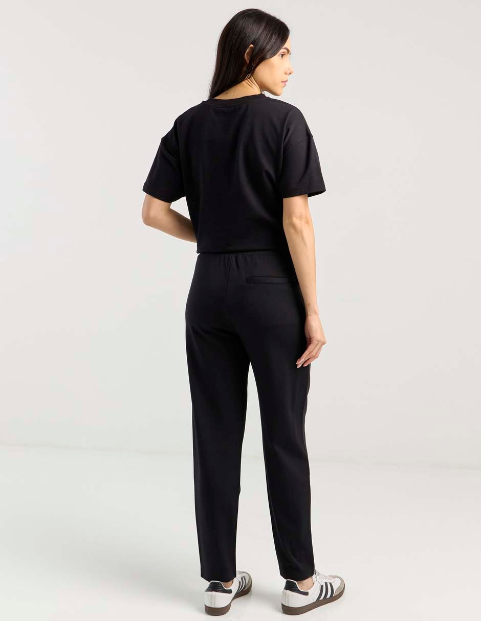 PANTALON CONTEMPO, ECH, NEGRO LISO CINT
