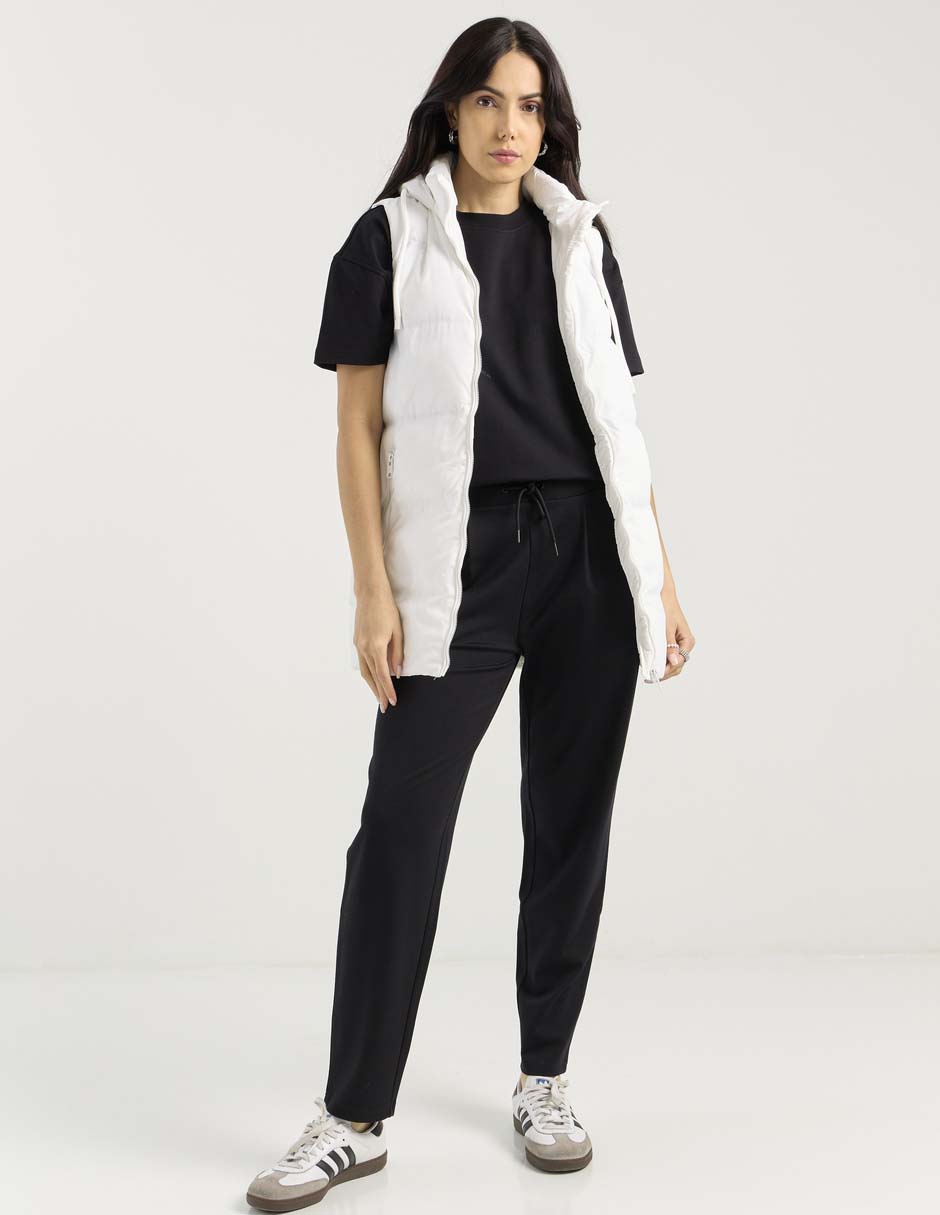 PANTALON CONTEMPO, ECH, NEGRO LISO CINT
