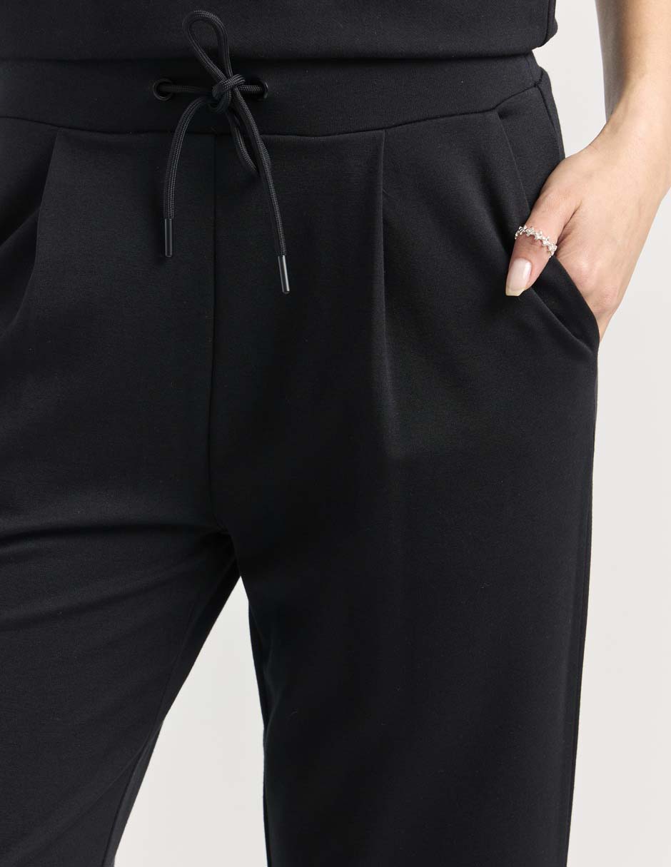 PANTALON CONTEMPO, ECH, NEGRO LISO CINT