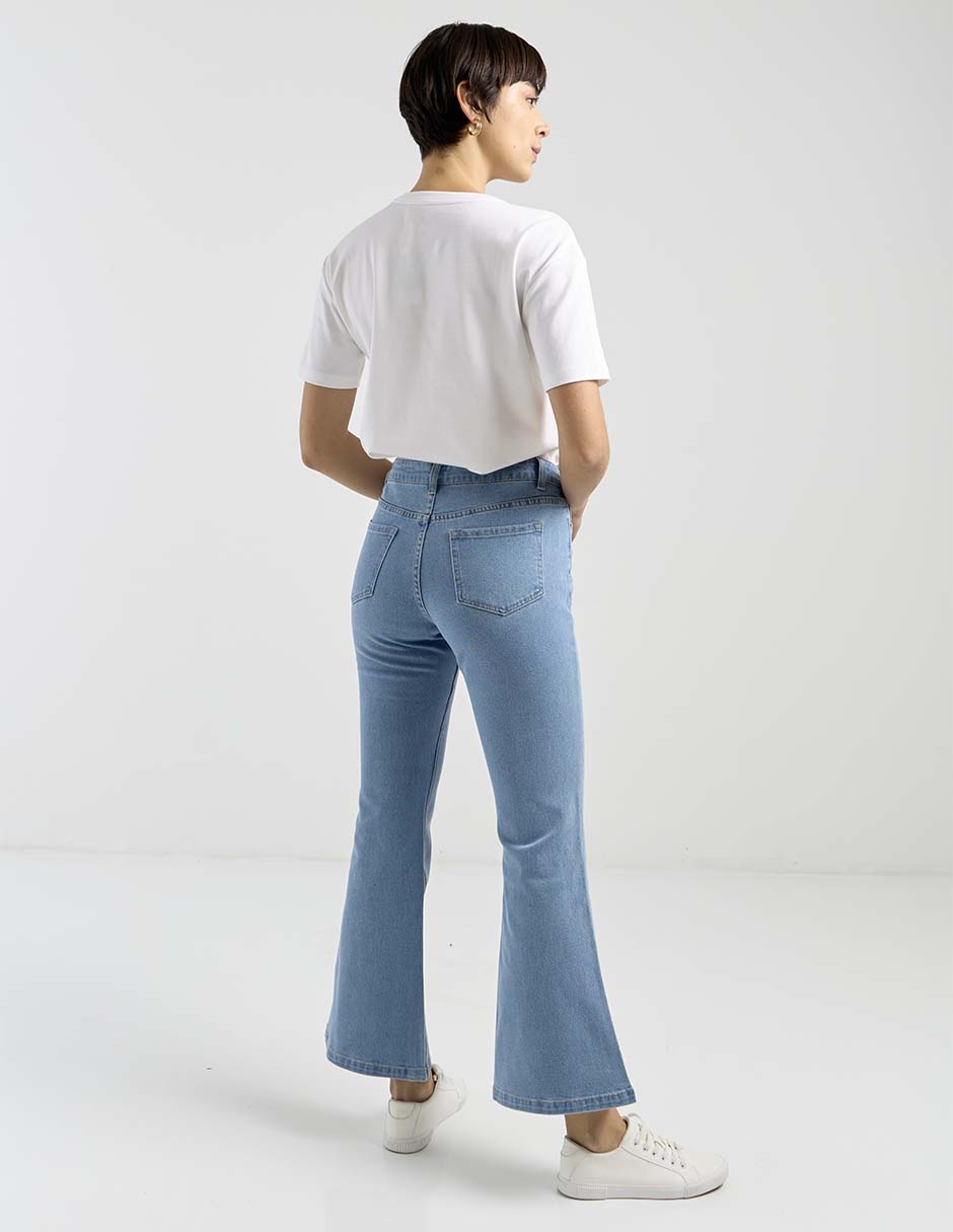 Jeans flare corte cintura para mujer 2