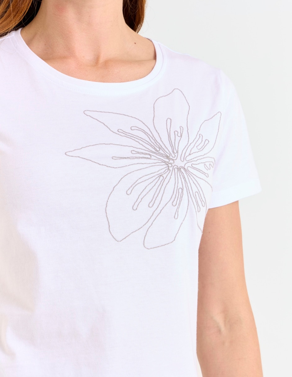 Playera manga corta cuello redondo para mujer 4