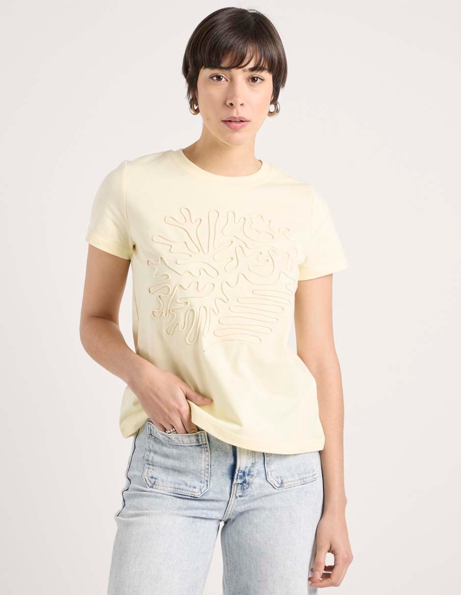 Playera manga corta cuello redondo para mujer Playera manga corta cuello redondo para mujer