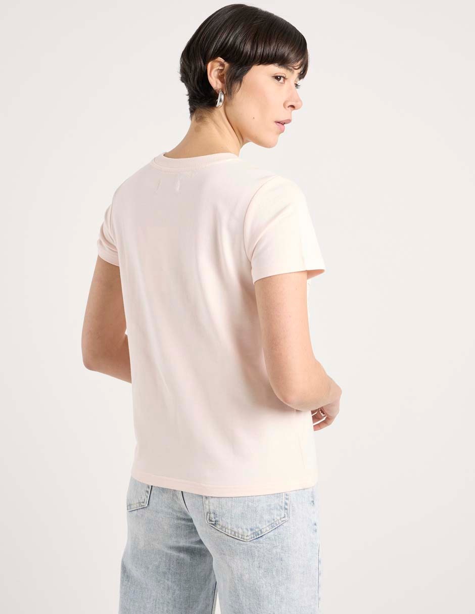 Playera manga corta Contempo cuello redondo para mujer