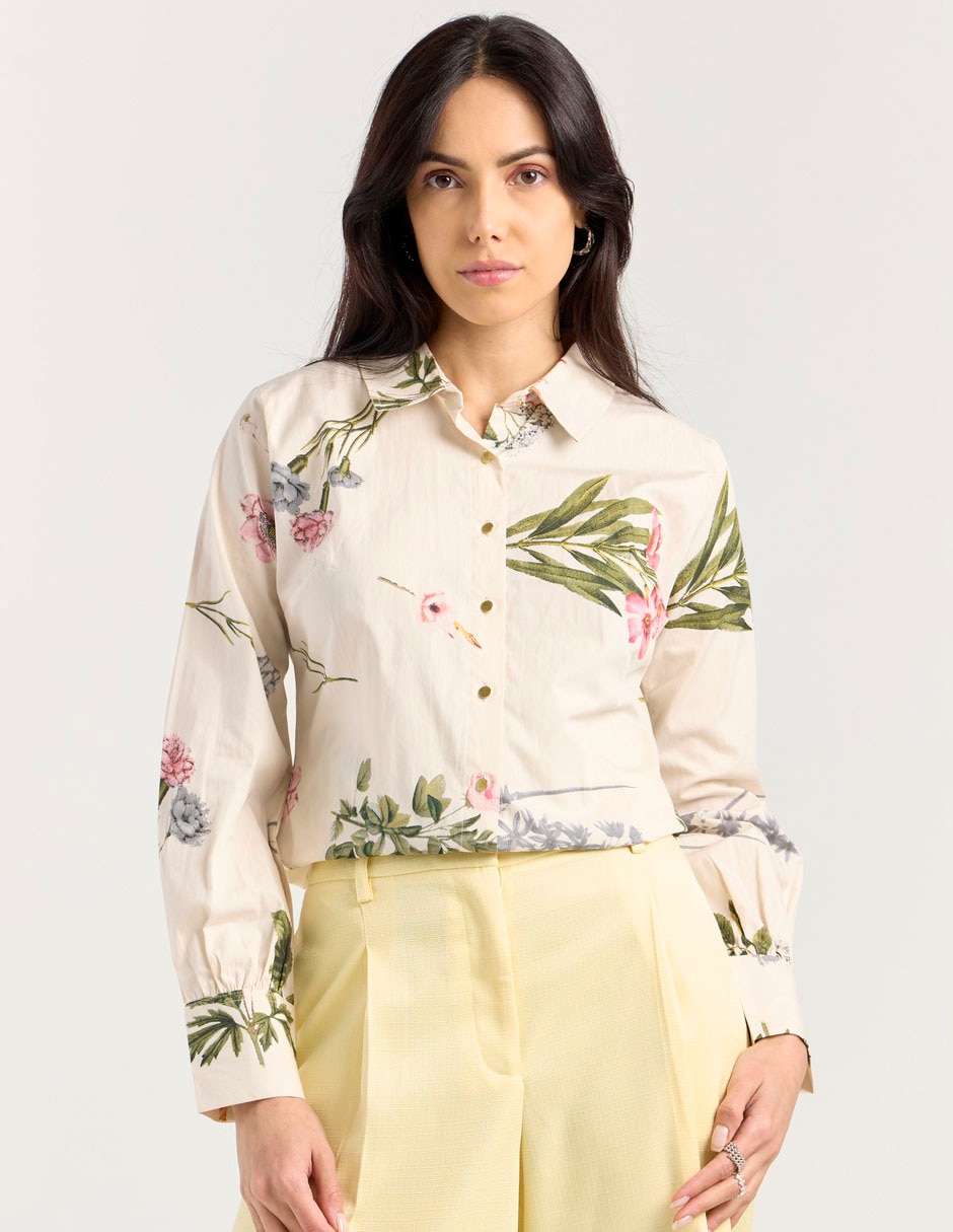 Blusa camisera manga larga para mujer Blusa camisera manga larga para mujer