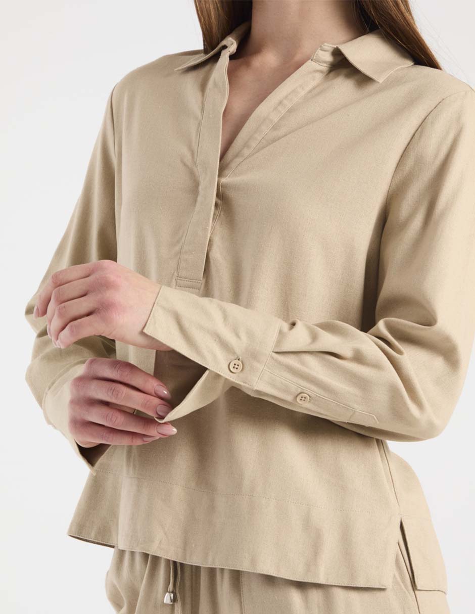 Blusa Contempo manga larga para mujer