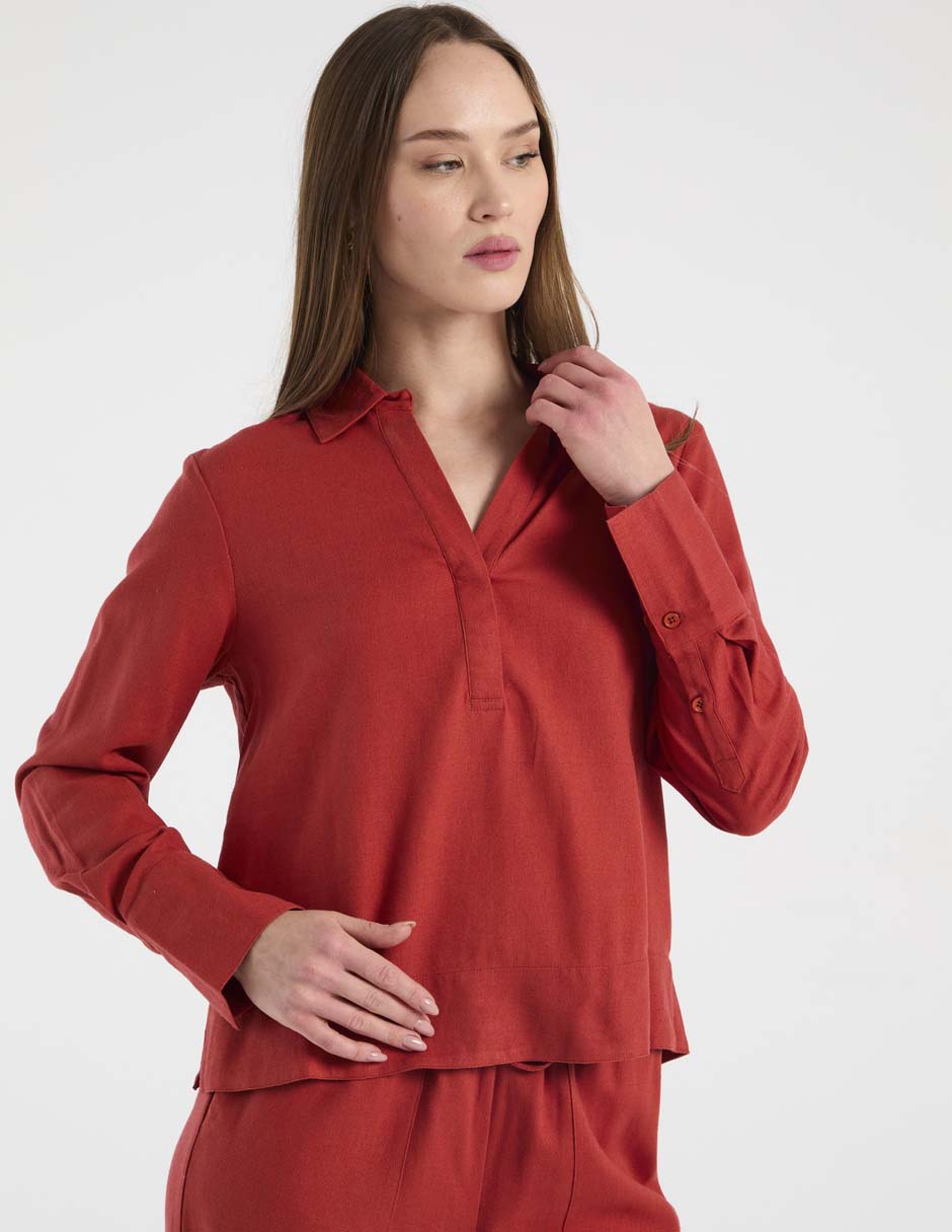 Blusa manga larga para mujer