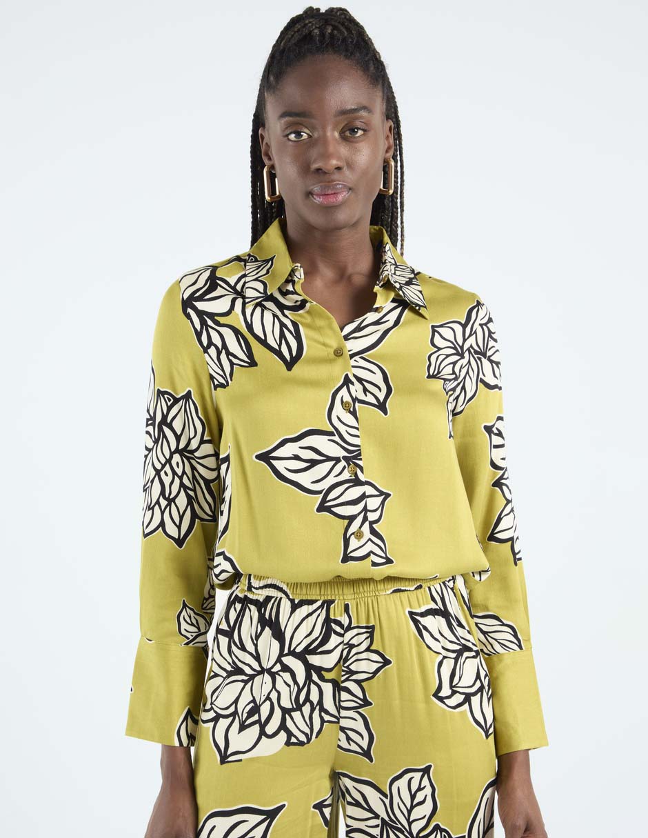 Blusa camisera manga larga para mujer Blusa camisera manga larga para mujer