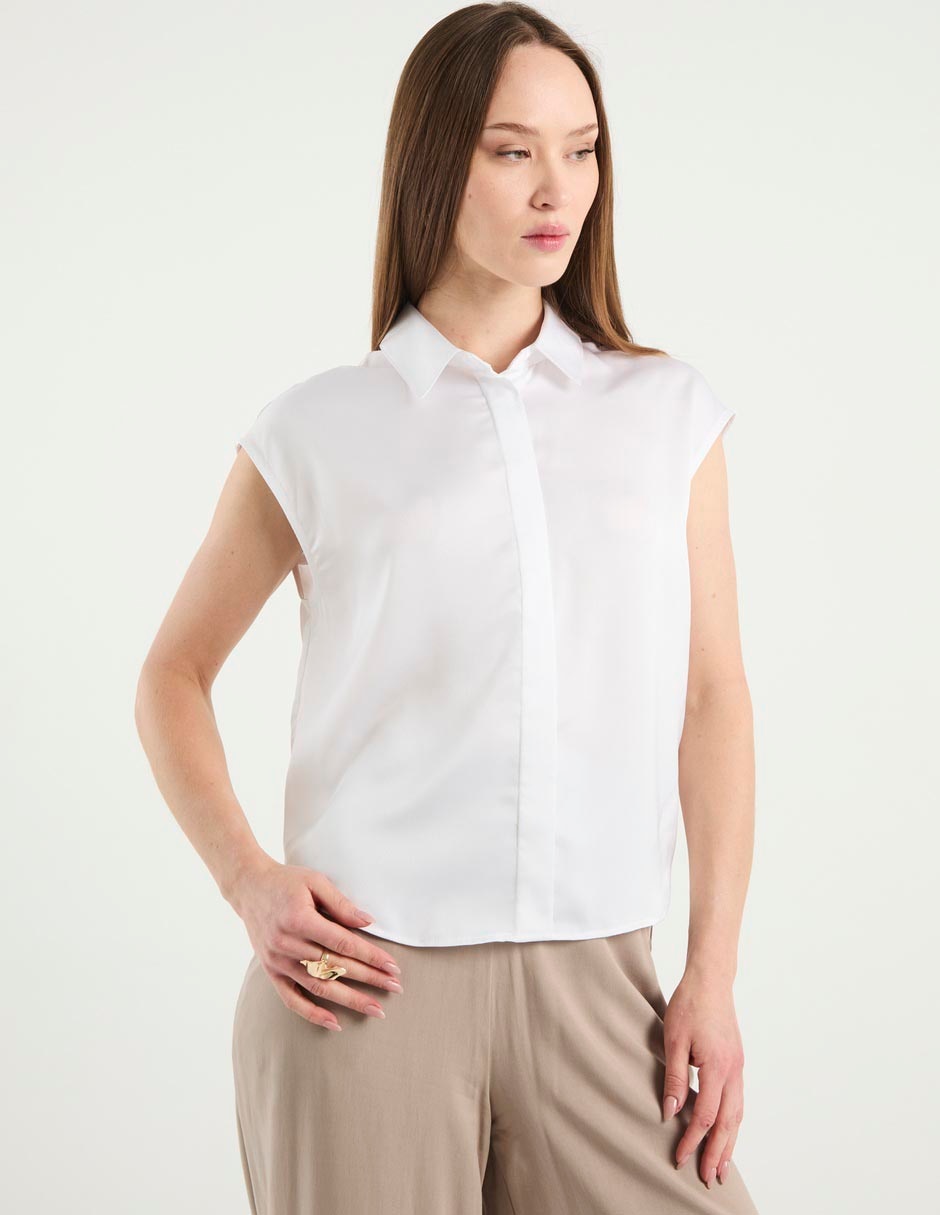 Blusa camisera manga corta para mujer Blusa camisera manga corta para mujer