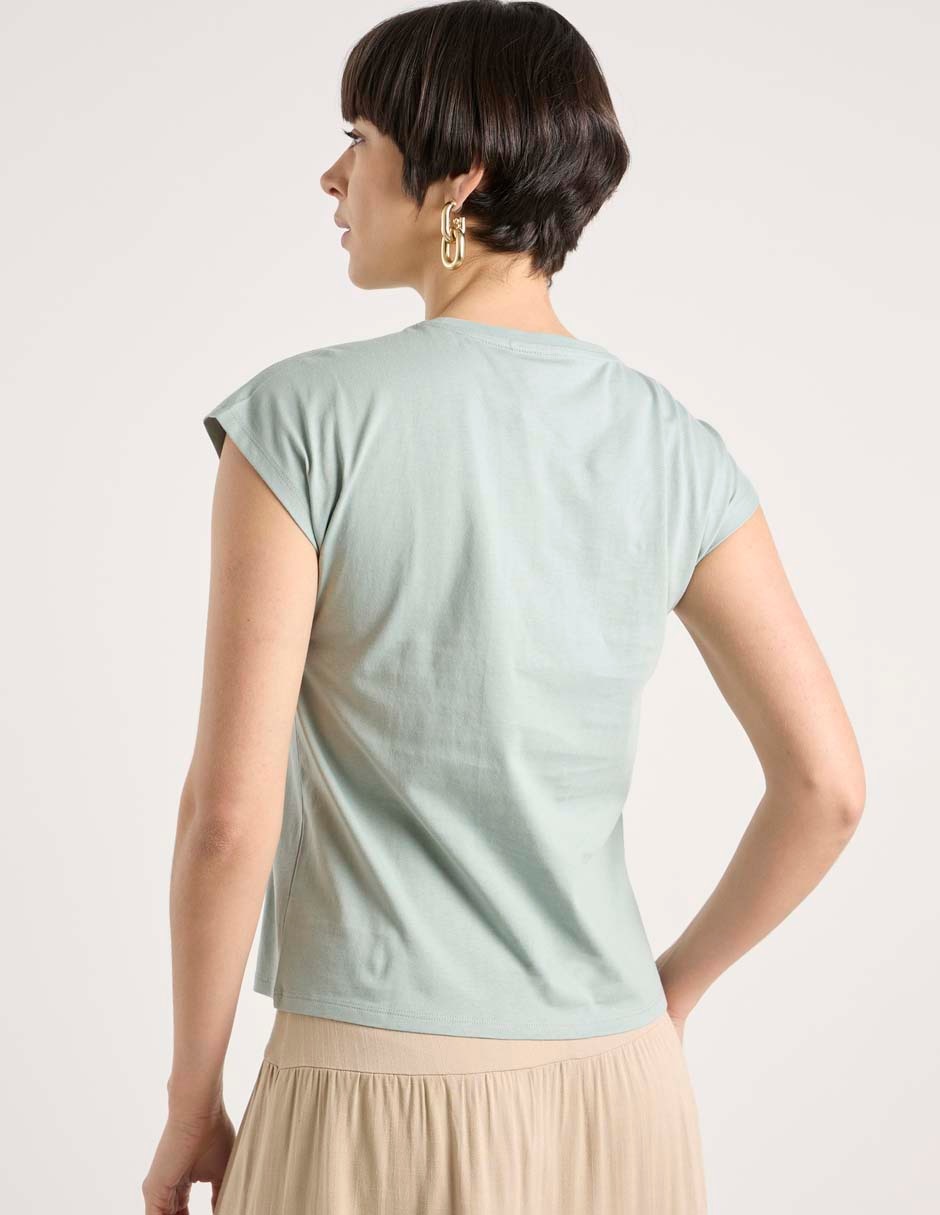 Playera manga corta cuello redondo para mujer 2