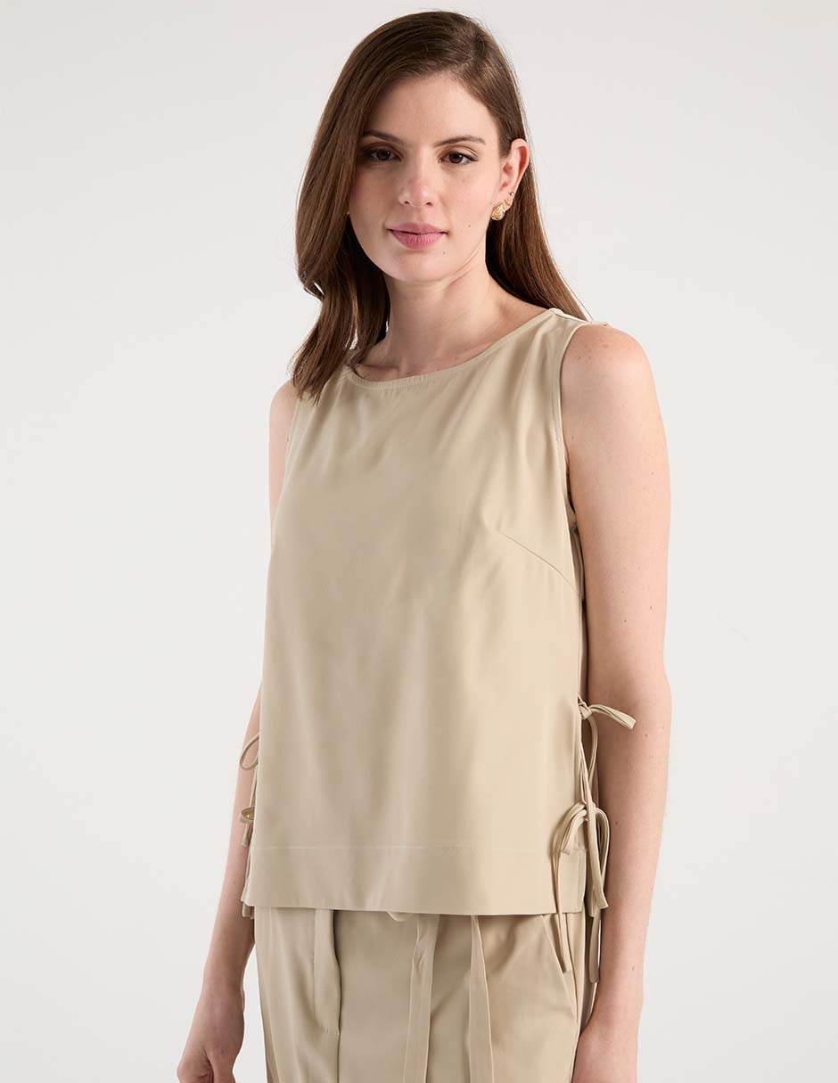 Top cuello redondo