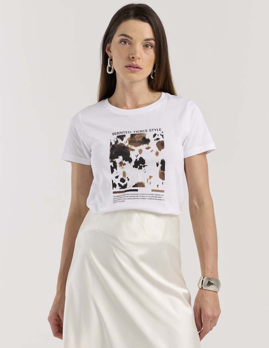 Playera manga corta cuello redondo para mujer Playera manga corta cuello redondo para mujer