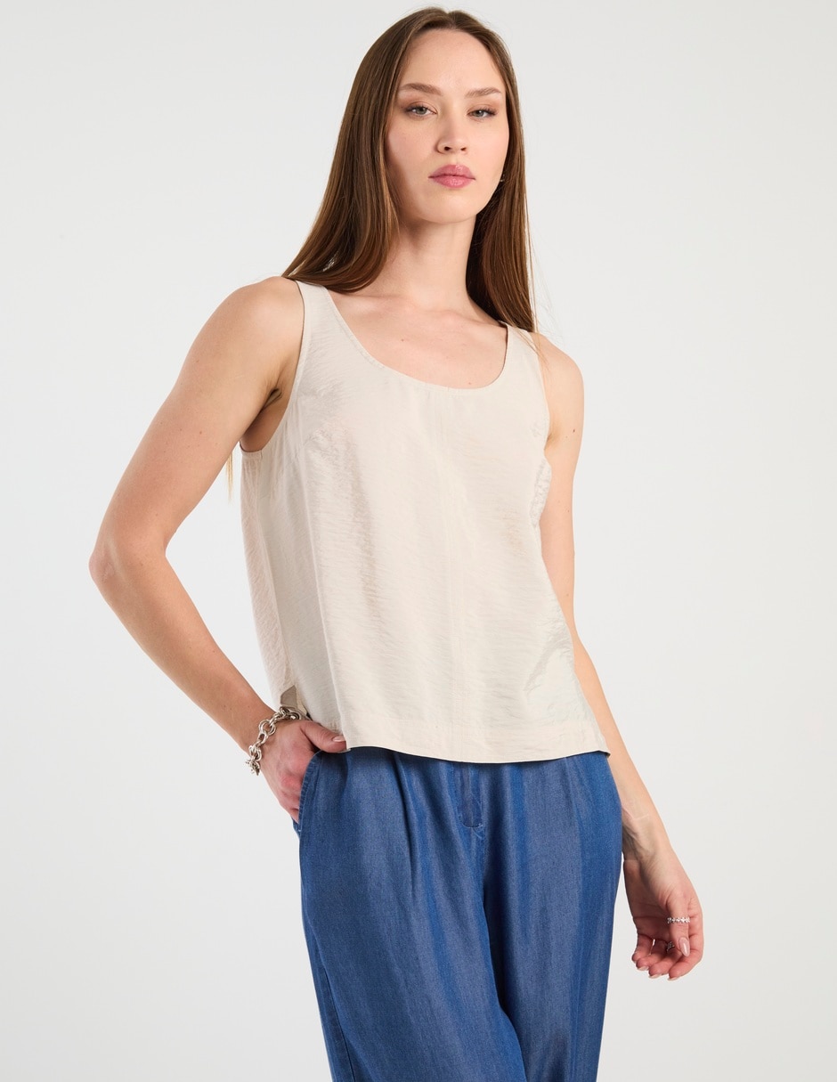 Top cuello redondo tirante ancho