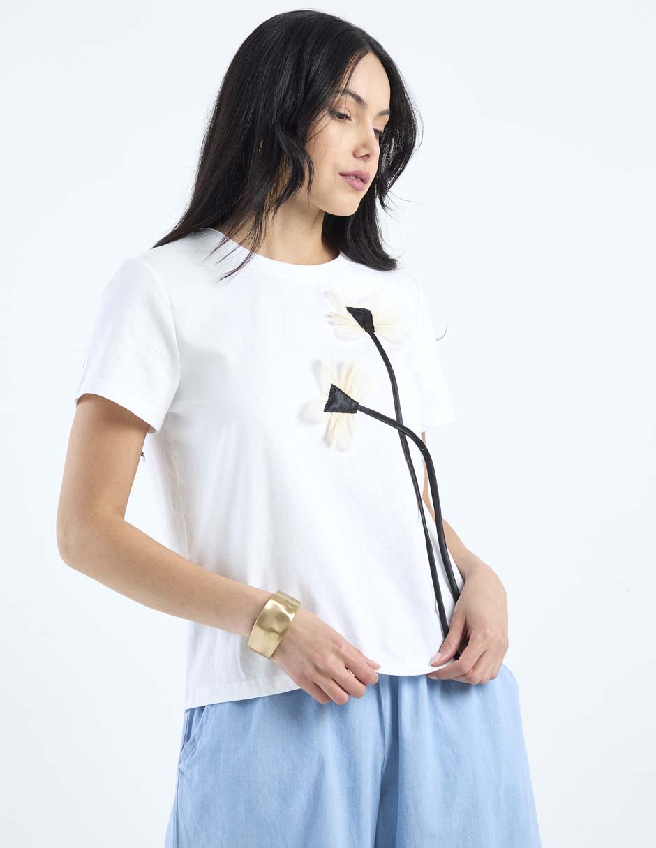 Playera manga corta cuello redondo para mujer 2