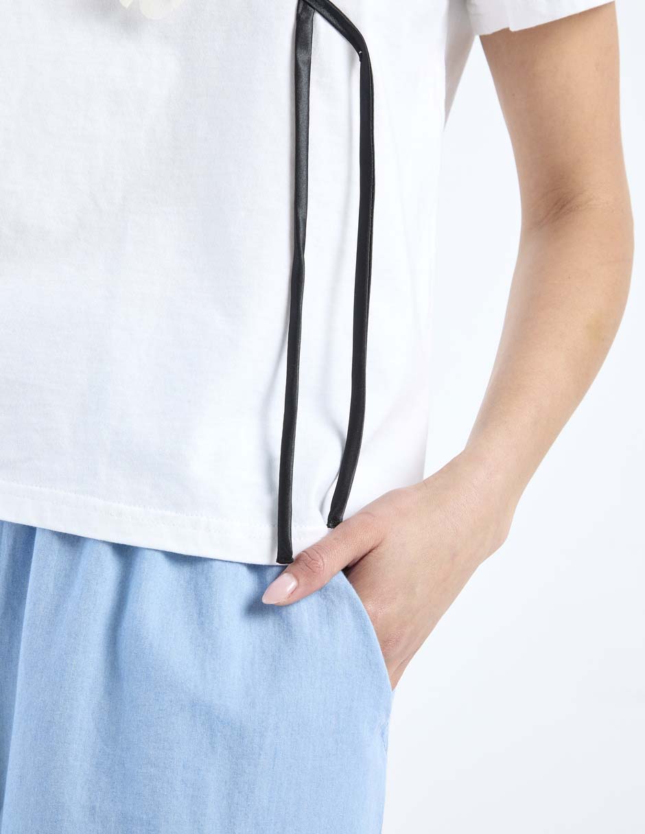 Playera manga corta cuello redondo para mujer 4