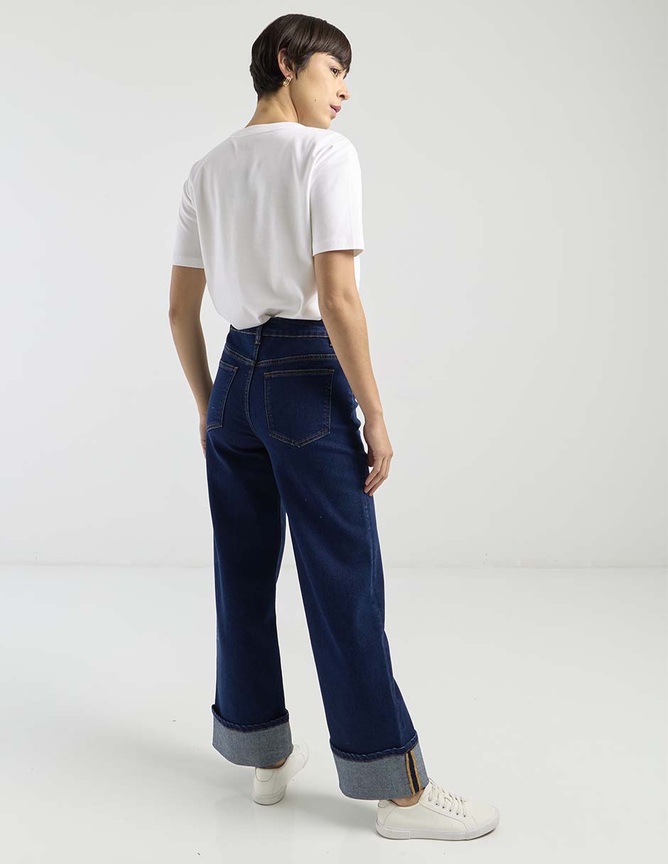 Jeans campana corte cintura para mujer 2