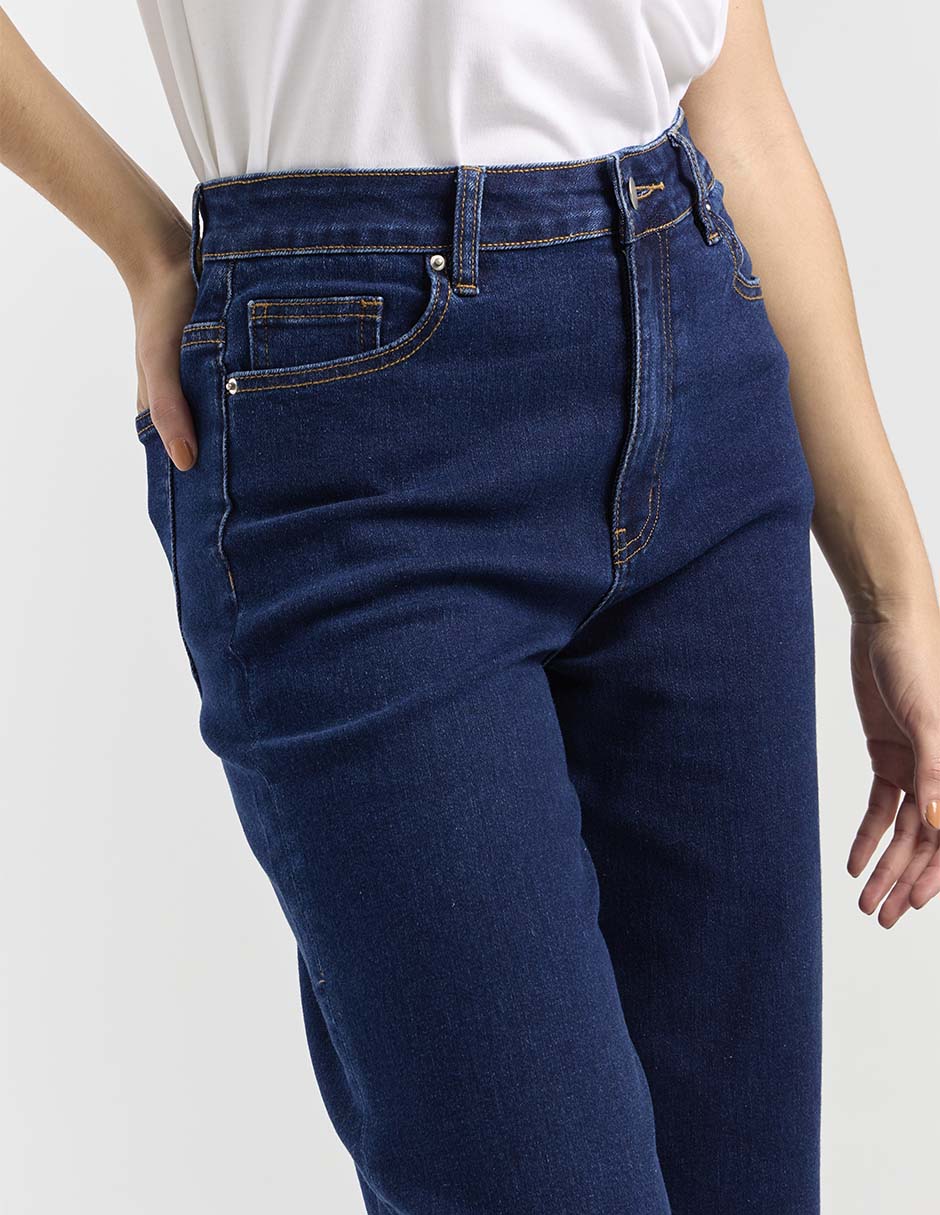 Jeans campana corte cintura para mujer 4