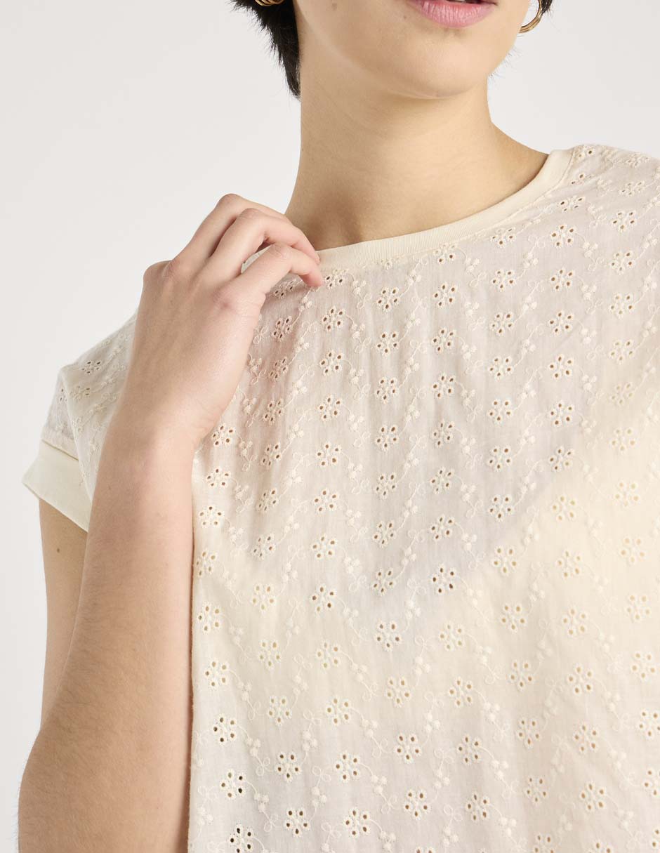 Playera manga corta cuello redondo para mujer 4