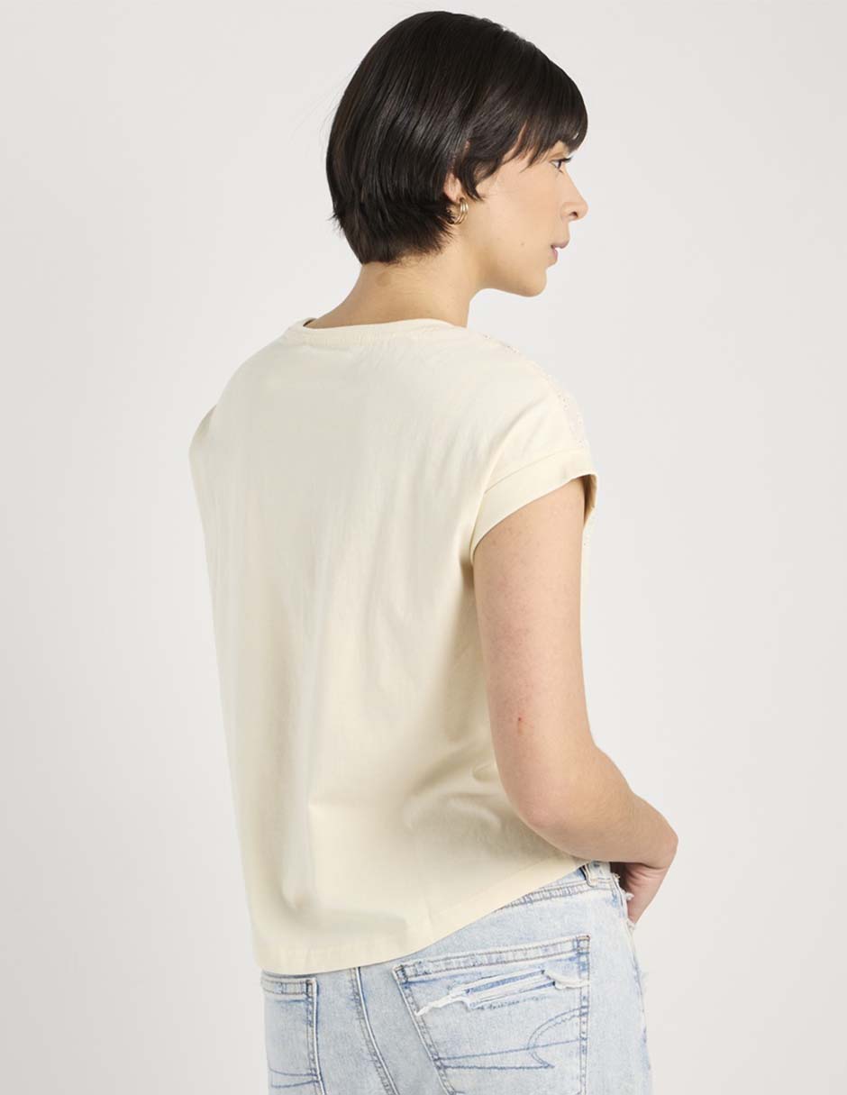 Playera manga corta cuello redondo para mujer 6
