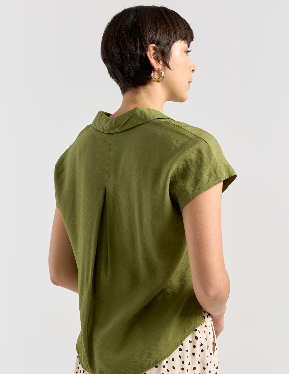 Blusa camisera manga corta para mujer 2