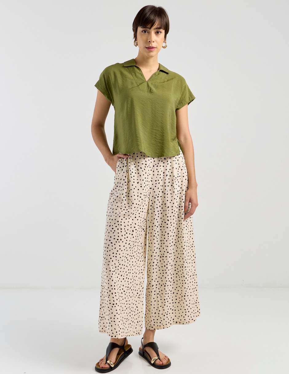 Blusa camisera manga corta para mujer 3