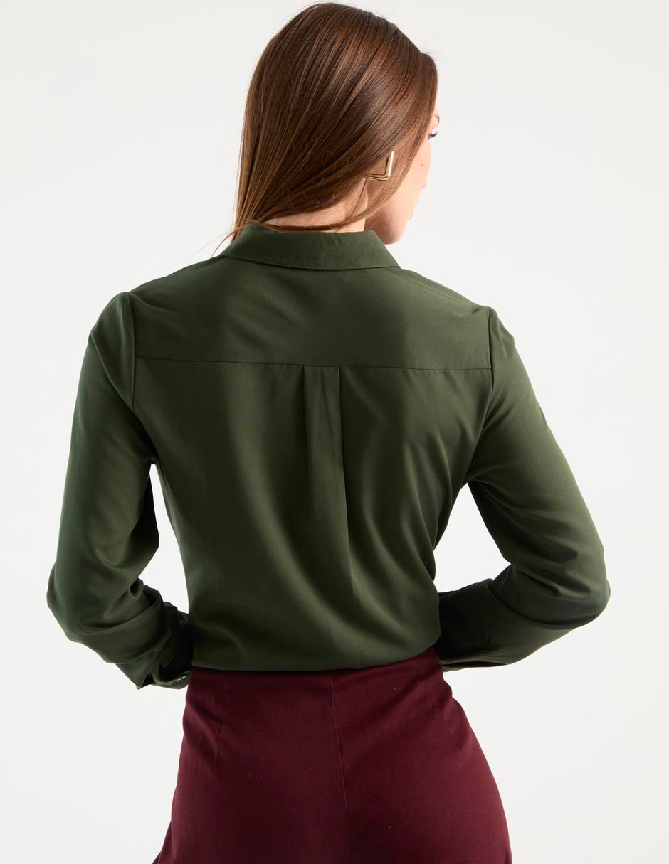 Blusa camisera manga larga para mujer 2