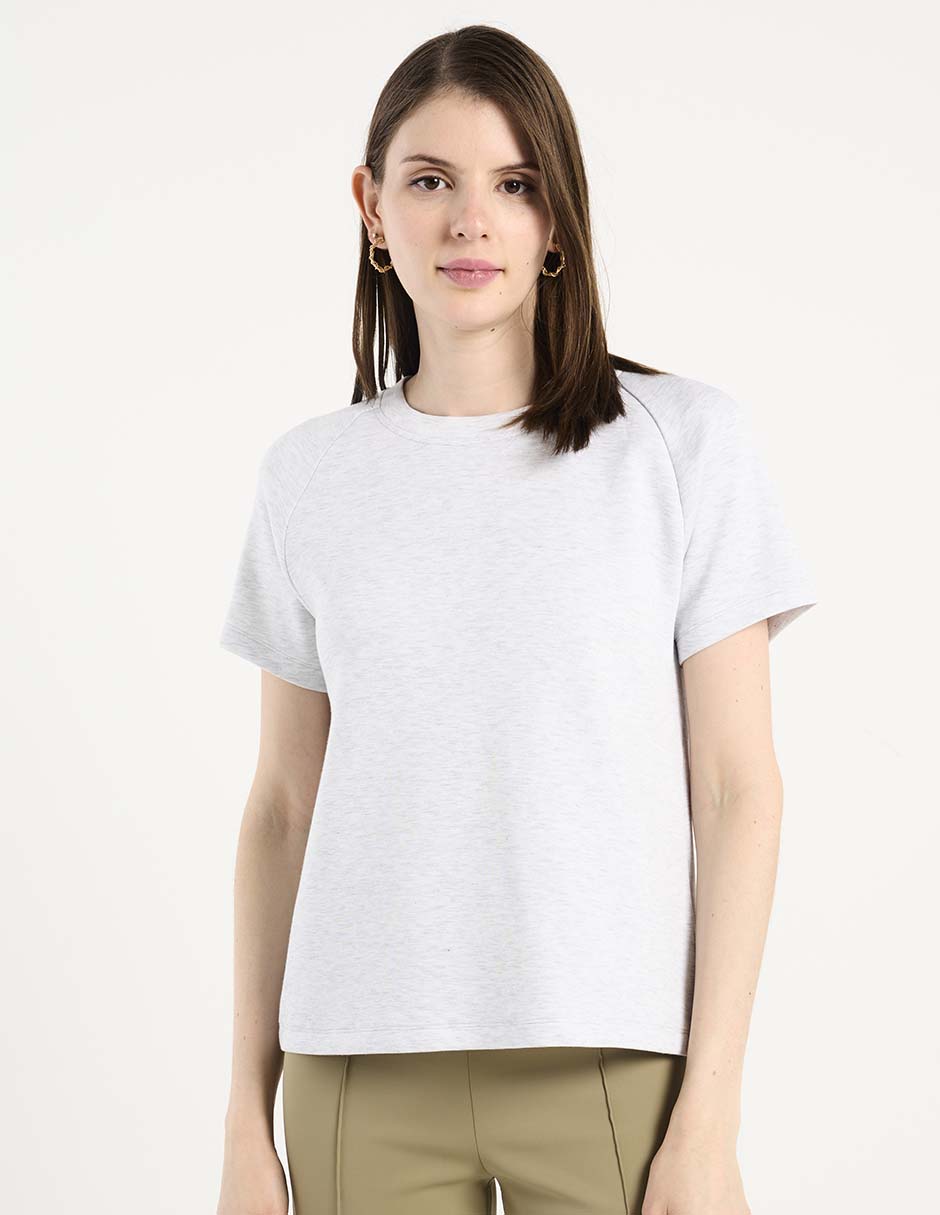 Playera manga corta cuello redondo para mujer