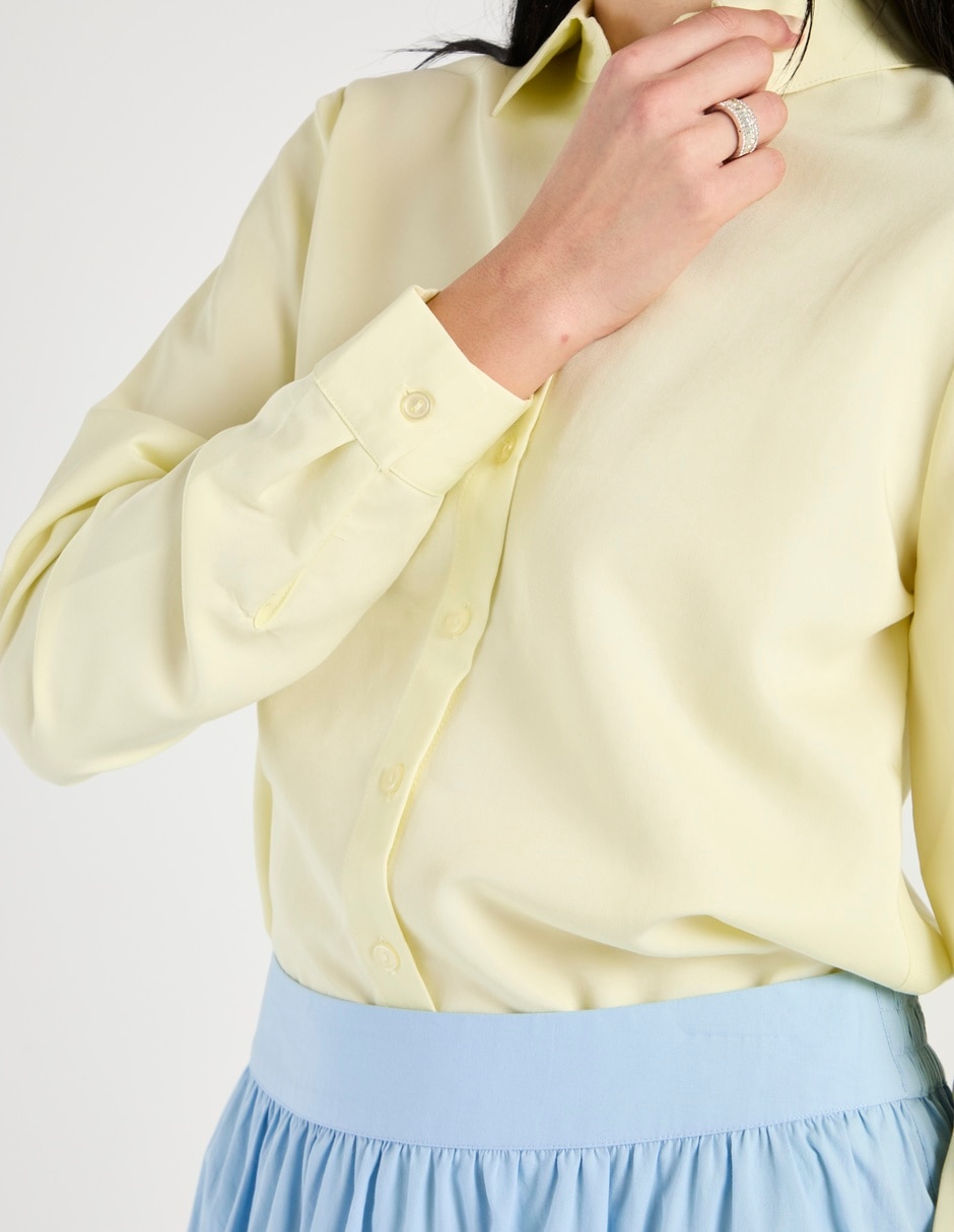 Blusa camisera manga larga para mujer 5