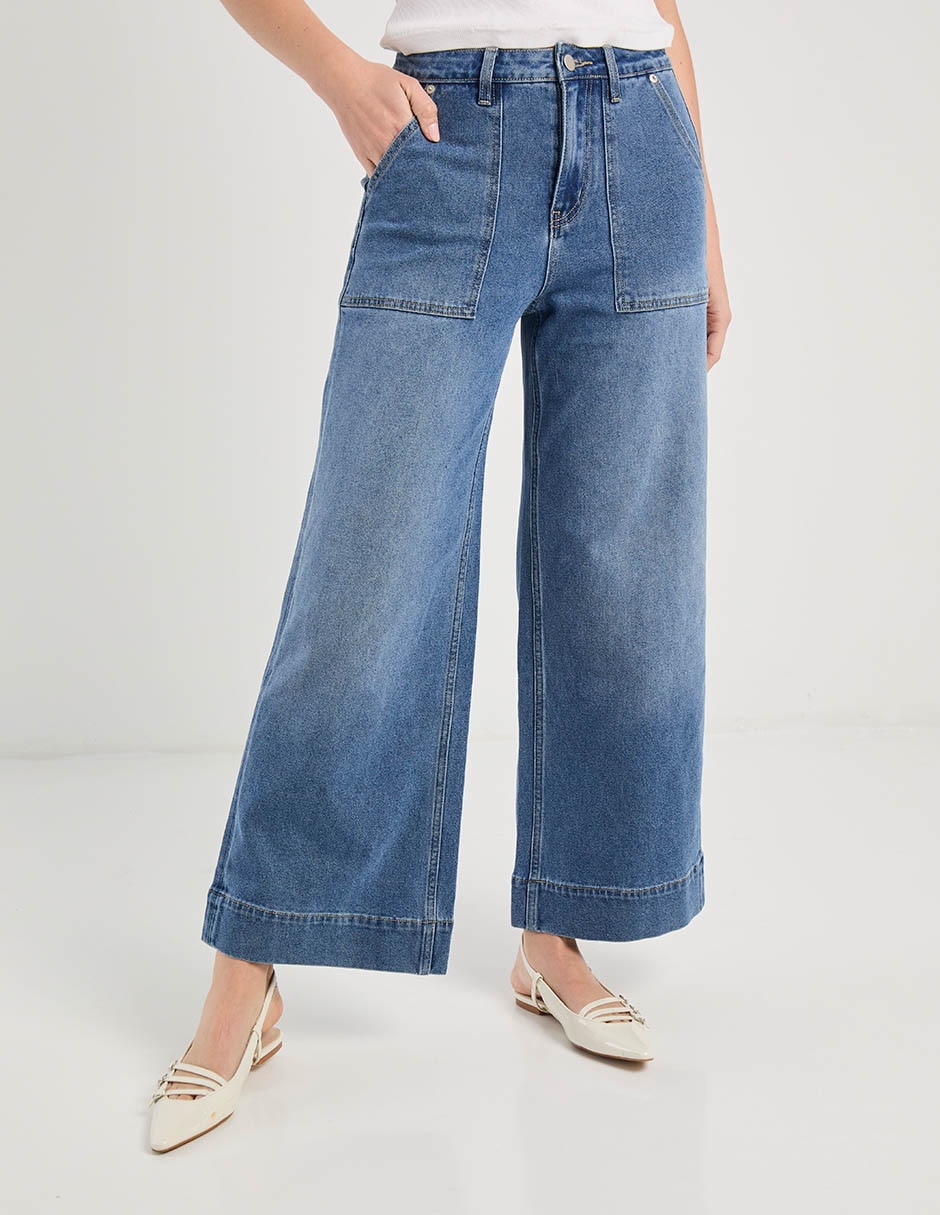 Jeans relaxed amplio cintura para mujer Jeans relaxed amplio cintura para mujer