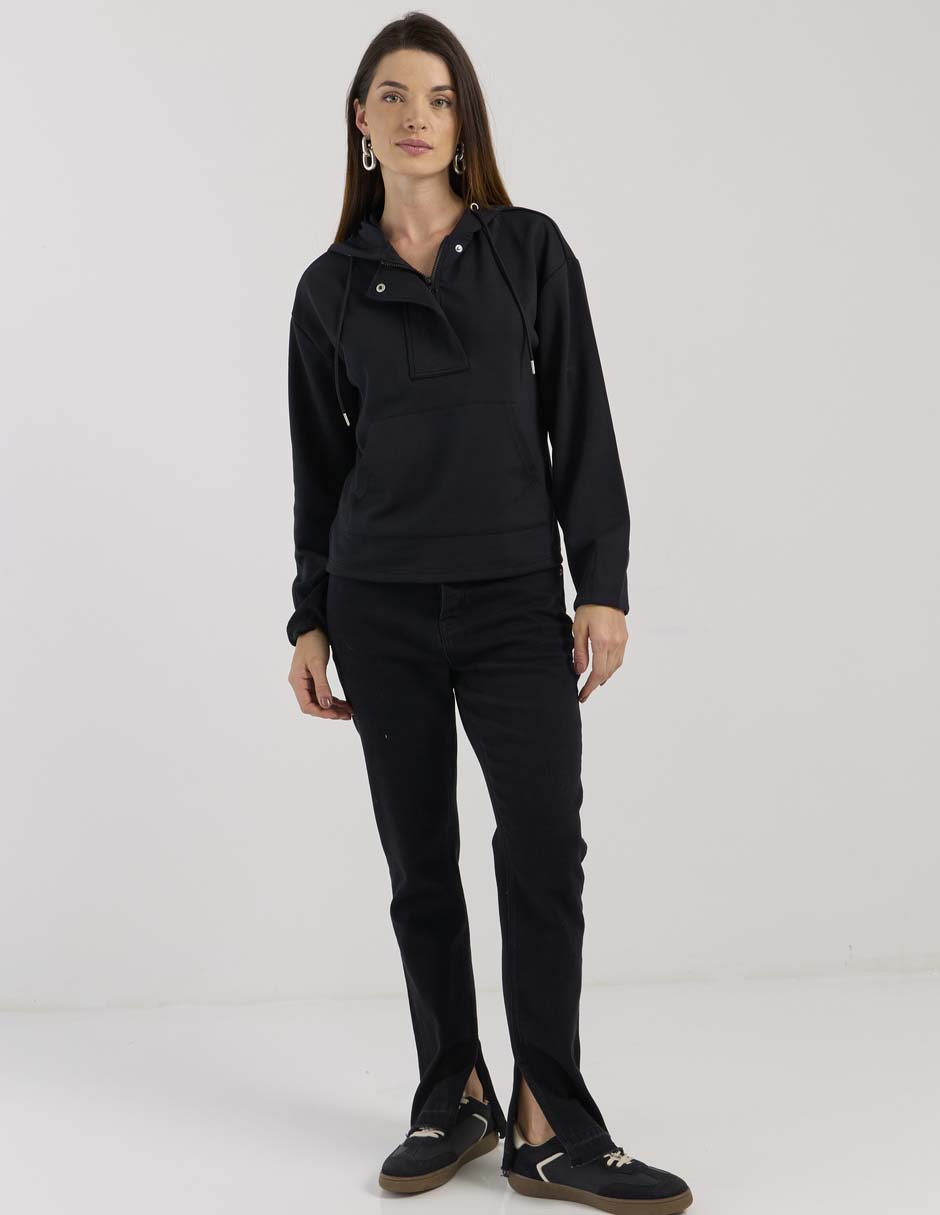 SUDADERA CONTEMPO, NEGRO, CH