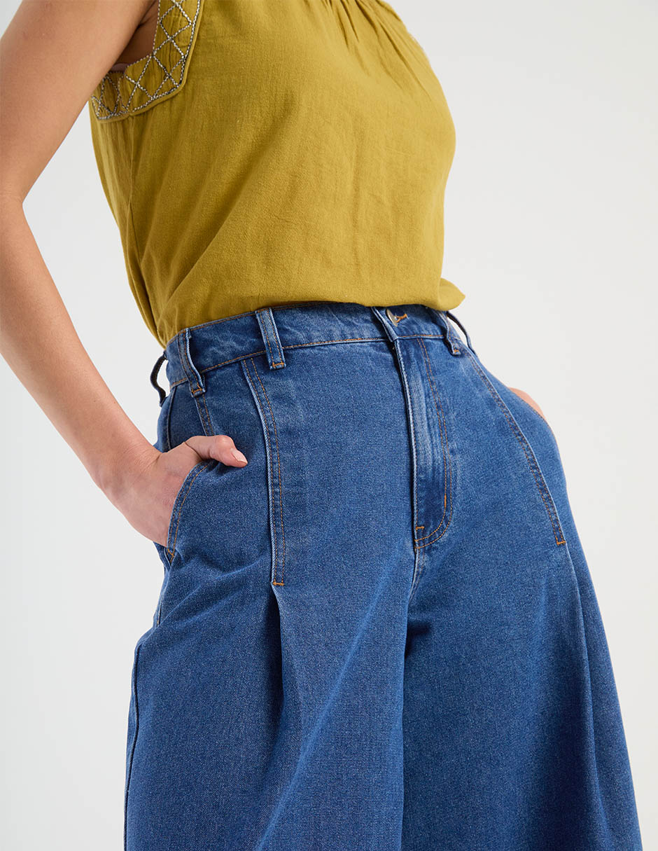 Jeans relaxed wide leg para mujer 3