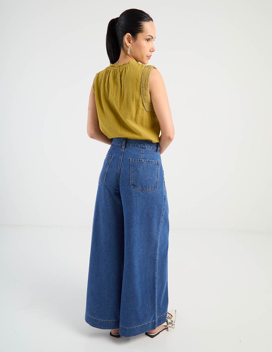 Jeans relaxed wide leg para mujer 5