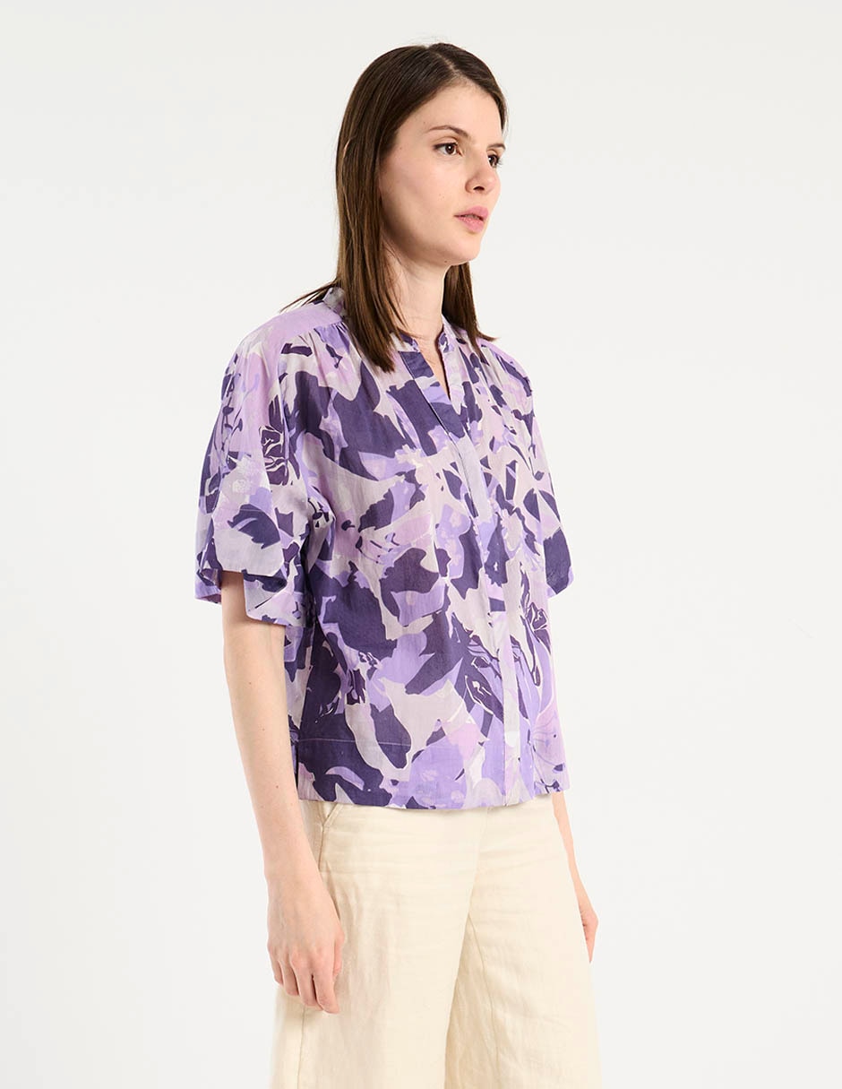 Blusa camisera manga al codo para mujer 2