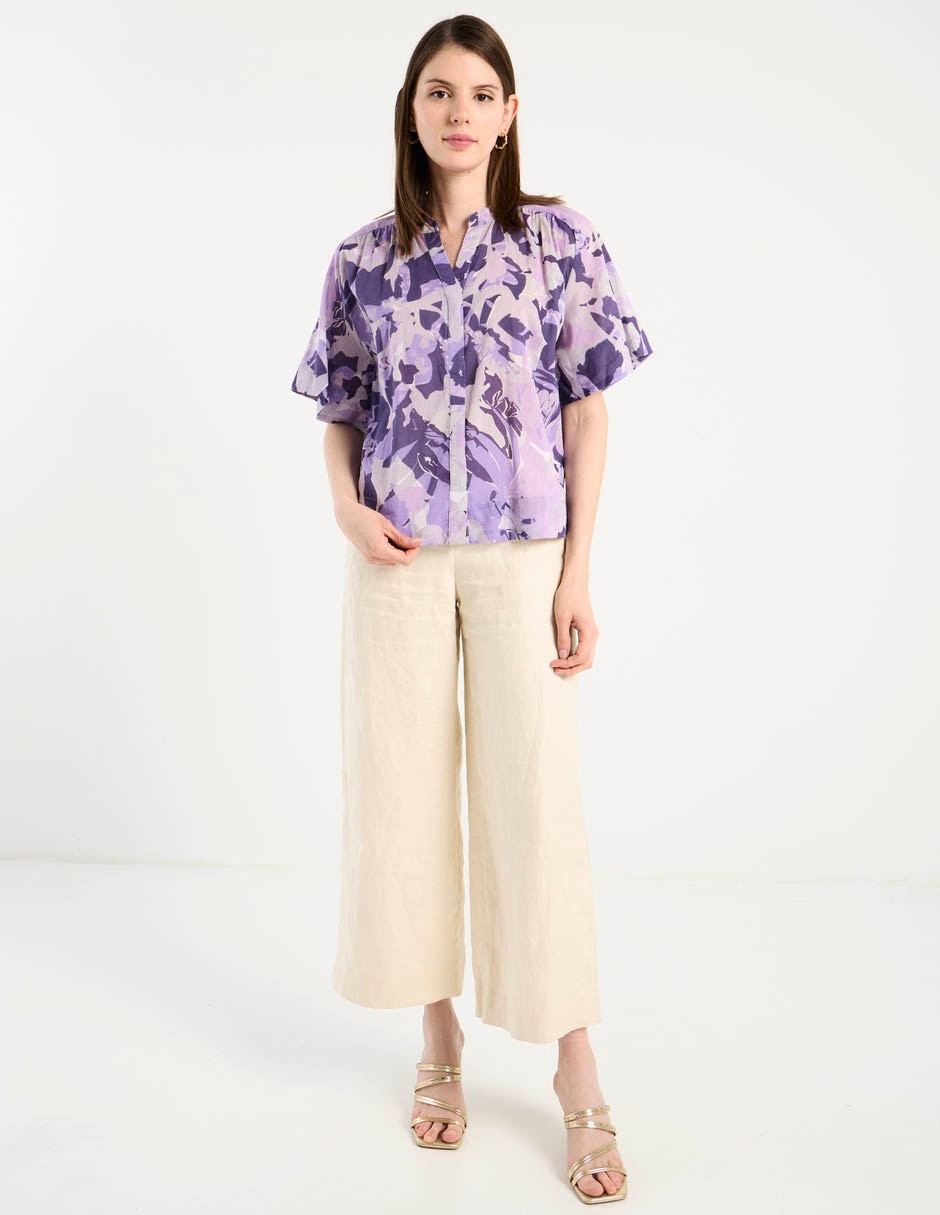 Blusa camisera manga al codo para mujer 3