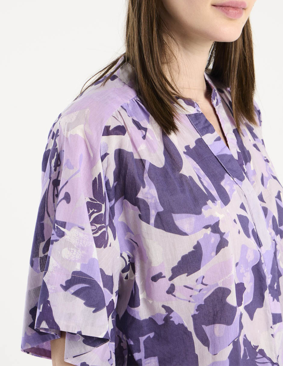 Blusa camisera manga al codo para mujer 4
