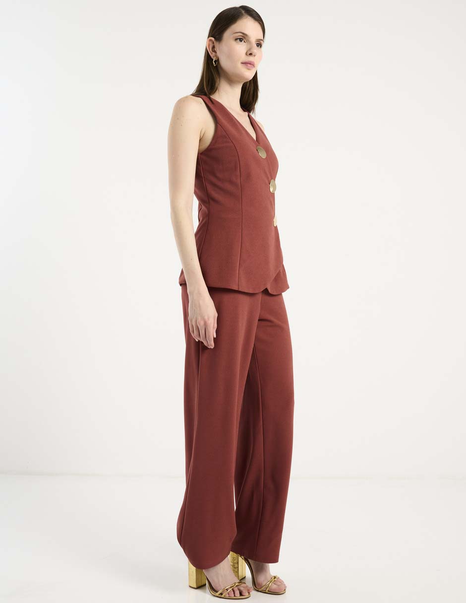 Jumpsuit de algodón estampado liso para mujer 2