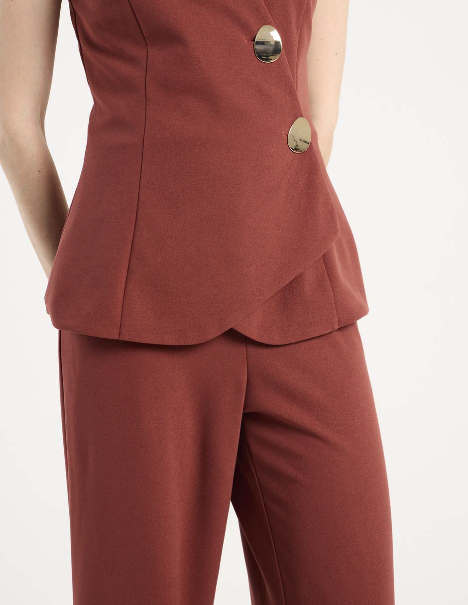 Jumpsuit de algodón estampado liso para mujer 5