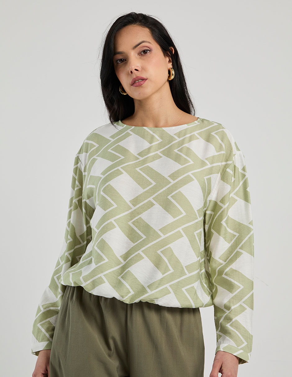 Blusa manga larga para mujer