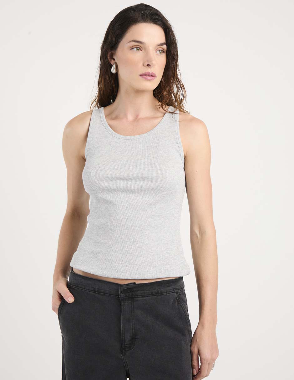 Top cuello redondo tirante ancho Top cuello redondo tirante ancho