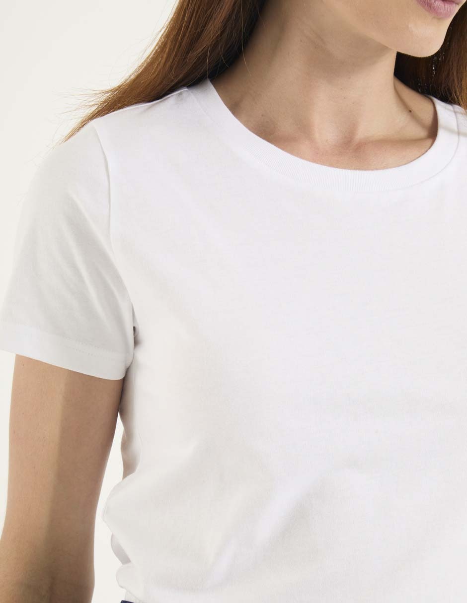Playera manga corta cuello redondo para mujer 4