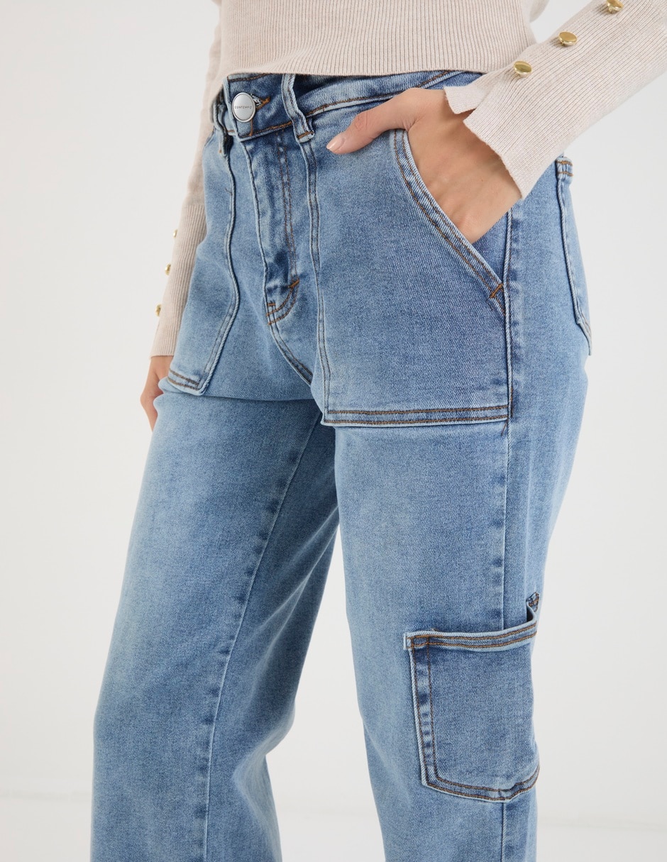 Jeans carpenter wide leg para mujer 4