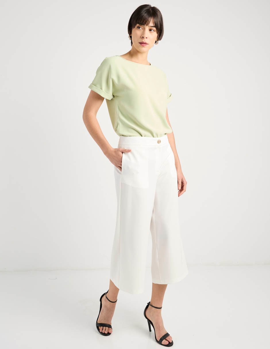 Pantalón capri amplio para mujer 2