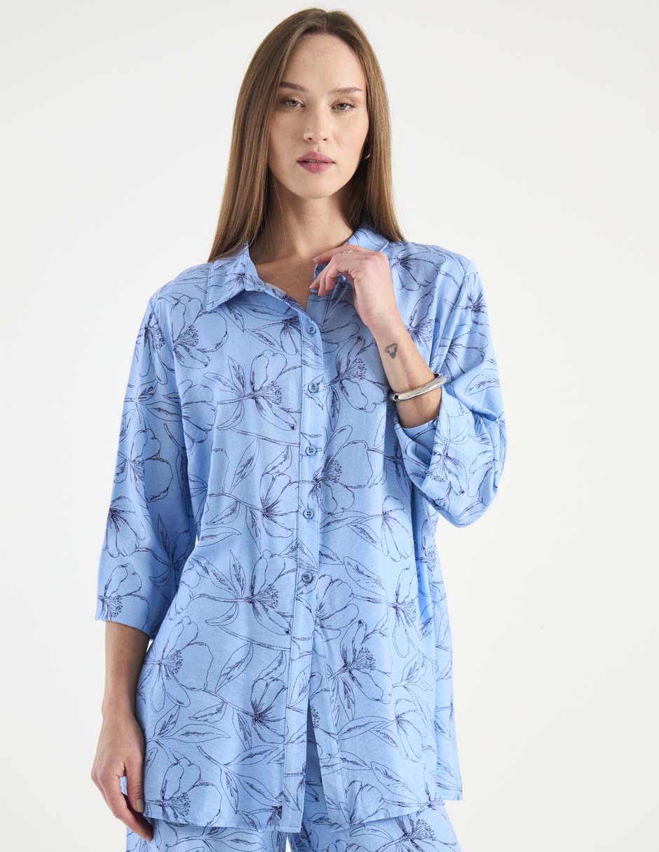 Blusa camisera manga larga para mujer Blusa camisera manga larga para mujer